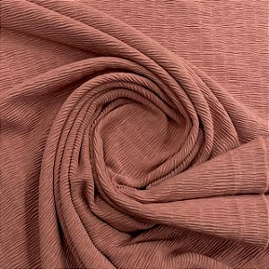 Malha Plissada Rosa Antigo