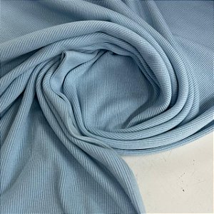 Ribana 2x1 Algodão Média 370g/m² Azul Bebê