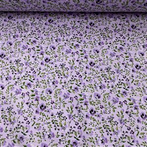 Tricoline Estampada Floral Liberty Lavanda