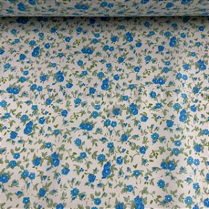 Tricoline Estampada Floral Liberty Classico Azul