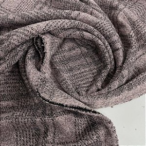 Malha Lurex Xadrez Rosa Antigo