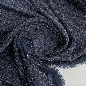 Malha Lurex Azul Noite