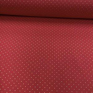 Tricoline Estampada Natalina Petit Poá Vermelho