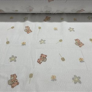 Fralda Dupla Ursinhos e Florzinhas