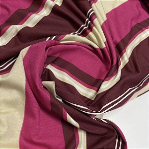 Viscolycra Estampada Listrado Bege Rosa