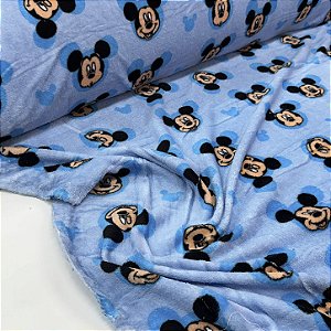 Ultra Fleece Estampado Mickey Fundo Azul