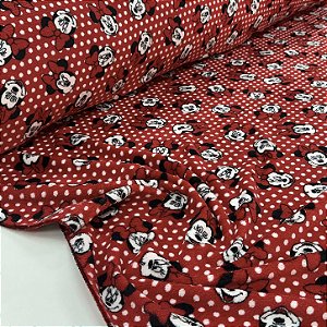 Ultra Fleece Estampado Minnie Fundo Vermelho