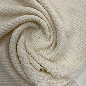 Malha Texture Plissada Creme