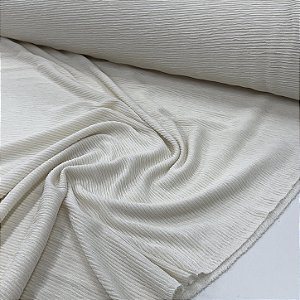 Malha Texture Plissada Creme