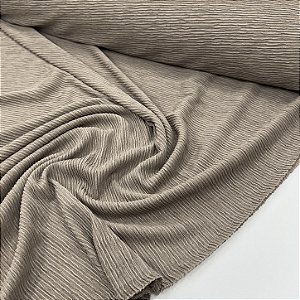Malha Texture Plissada Bege