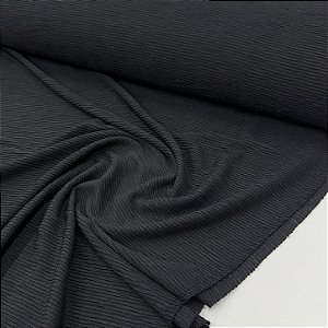 Malha Texture Plissada Preto