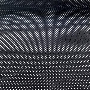 Tricoline Estampado Petit Poá Miudo Fundo Preto