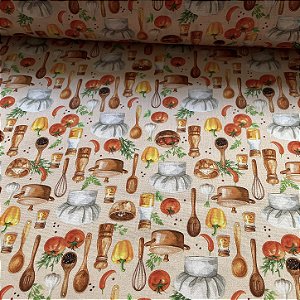 Tricoline Estampado Cozinheiro