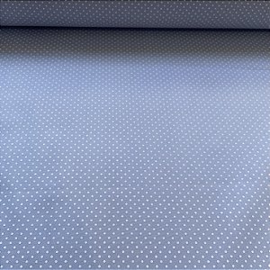 Tricoline Estampado Petit Poá Miudo Fundo Azul Bebê