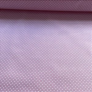Tricoline Estampado Petit Poá Miudo Fundo Rosa Claro