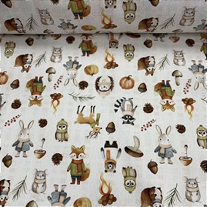 Tricoline Estampado Animais no Inverno