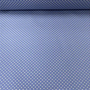 Tricoline Estampado Petit Poá Miudo Fundo Azul Jeans