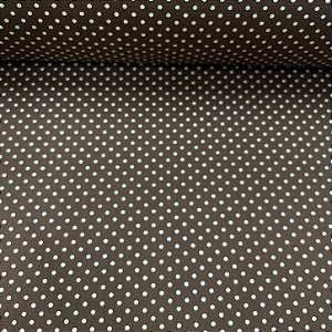 Tricoline Estampado Petit Poá Miudo Fundo Marrom