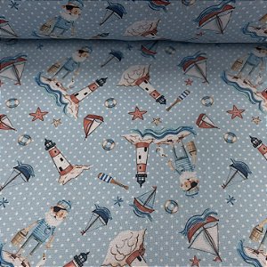 Tricoline Estampado Infantil Náutica