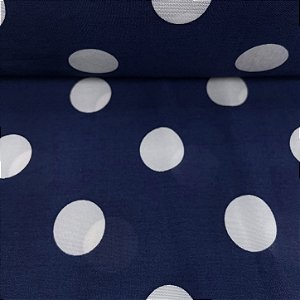 Liganete Estampada Bolinha Branca e Fundo Azul
