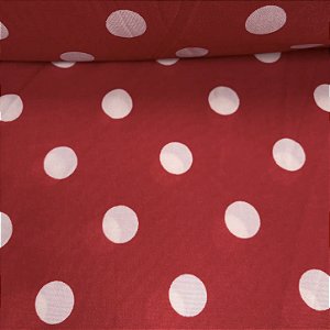 Liganete Estampada Bolinha Branca e Fundo Vermelho