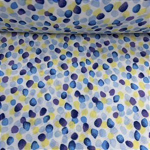 Liganete Estampada Bolinhas Azul Bebê,Azul Royal, Roxo e Amarelo com Fundo Branco