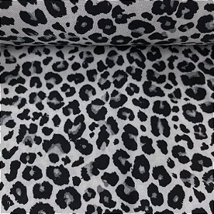 Liganete Estampada Oncinha Preta com Fundo Branco