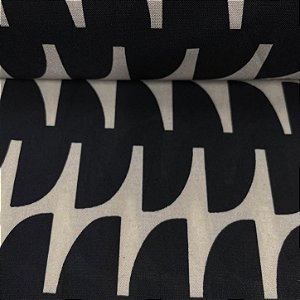 Liganete Estampada Ritmo Costeiro Preto com Fundo Branco