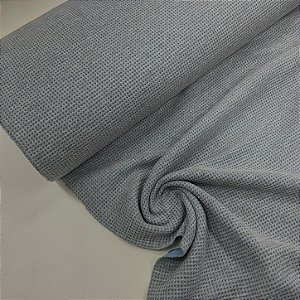 Malha Matelassê Cinza com Forro Azul