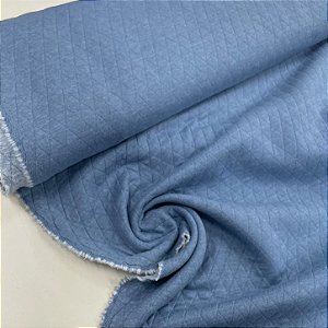 Malha Matelassê Azul Jeans