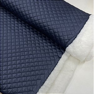 Matelassê dupla face Para Jaqueta Azul Noite