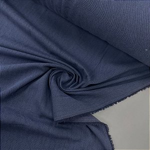 Alfaiataria de Malha Espinha de Peixe Azul Jeans