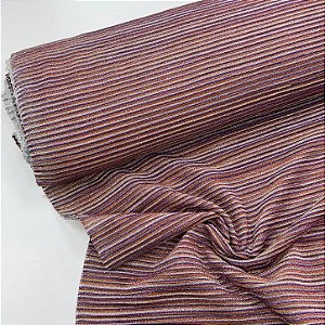 Lurex Plissado Listras Tons de Rosa