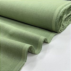 Tecido de Linho Puro Verde Militar
