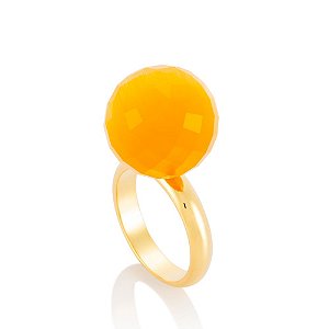 Anel Bubble Marte Sideral Ouro Cristal