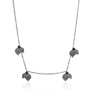 Colar Free 335 Ródio Negro Quartzo Negro