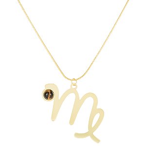 Pingente Astro Virgem 442 Ouro Olho de Tigre