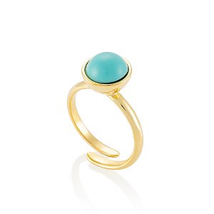 Anel Bubble Moon 527 Ouro Turquesa