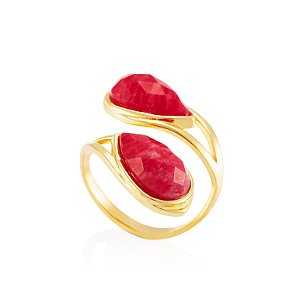 Anel Labareda 534 Ouro Feldspato Vermelho