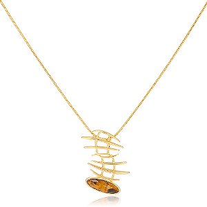 Pingente Valentina 471 Ouro Olho de Tigre