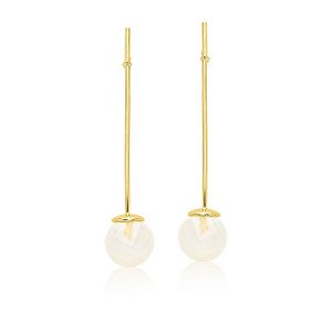 Brinco Bubble 672 Ouro Quartzo Milky