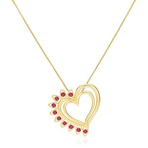 Pingente Taj 481 Ouro Cristal Vermelho
