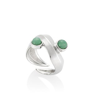 Anel Sargaço 590 Quartzo Verde Ródio