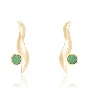 Brinco Sargaço 1150 Quartzo Verde Ouro