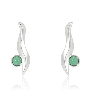 Brinco Sargaço 1150 Quartzo Verde Ródio