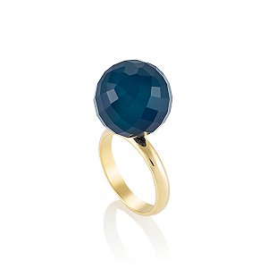 Anel Bubble Órion Ouro Ágata Azul