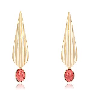 Brinco Riad 1163 Feldspato Vermelho Ouro