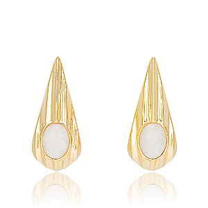 Brinco Deserto 1164 Agata Nude Ouro