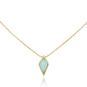 Pingente Zaha 512 Ouro Ágata Azul