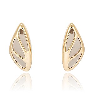 Brinco Jazz 1171 Ouro com Quartzo Fumê